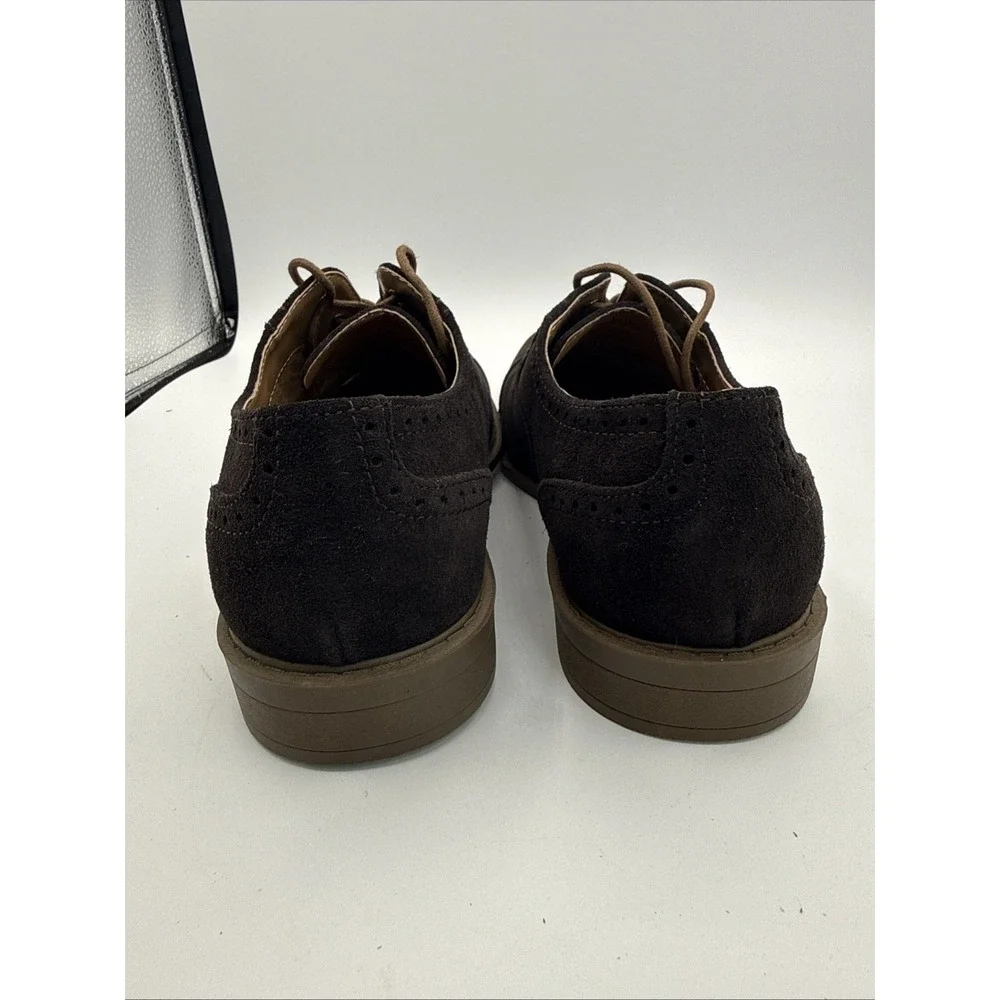 Men's Calvin Klein Gaige Solid Brown Suede Oxford Cap Toe Dress Shoe Sz 10 Mint